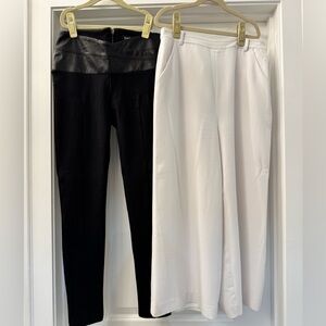 Bebe Faux Leather Pants (small) & White Crop Wide Leg (6)